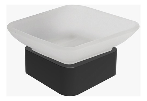 Porta Jabón C/base Negro Mate Acero Inox Negro