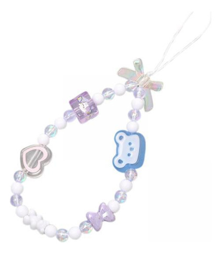 4 Cordón De Teléfono Con Cuentas, Bonita 18 Cm Oso Y Arco