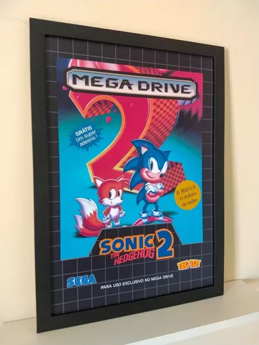 Quadro Capa Sonic The Hedgehog 2 Jp - Mega Drive - 33 X 45cm