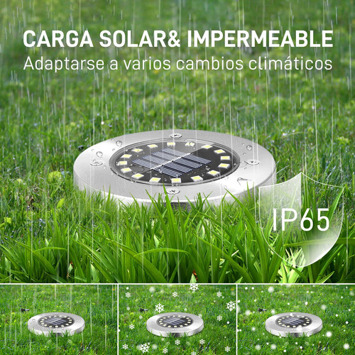 Luces Solares Para Jardín 16 Leds Impermeables Ip65
