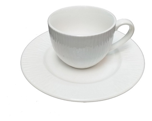 Taza De Cafe C/ Plato Porcelana Premium  - Sheshu Home