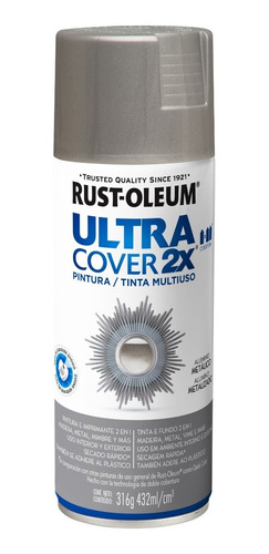 Aerosol Ultra Cover 2x Aluminio Metálico Rust Oleum  X340 Gr