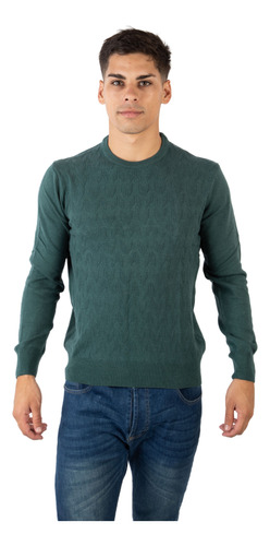 Sweater Hombre Cuello Redondo Trenzado Hilo Bugato/olegario