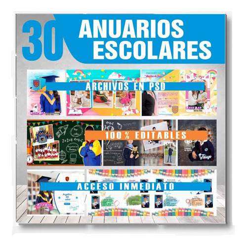 Pack Psd Editable Diseño Anuarios Escolares Photoshop