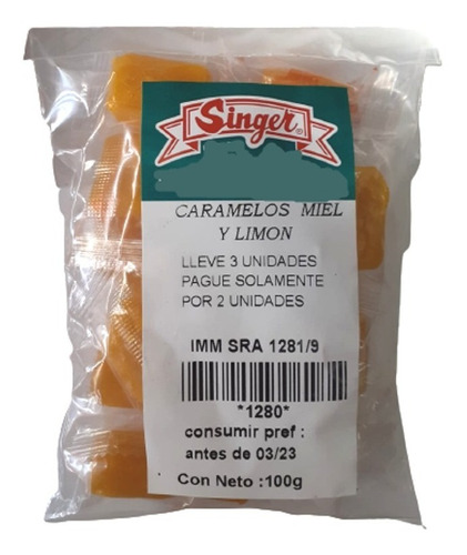 Caramelos De Miel Y Limón 100gr. Lleve 3 Pague 2.