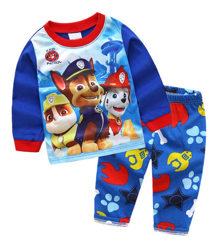 Paw Patrol Manga Larga Traje De Casa Pijama Para Niños