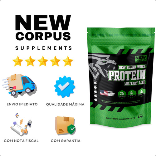 New Blend Whey Protein 1kg Pó - Sabores - New Corpus