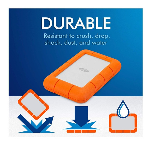 Imagen 4 de 6 de Disco Duro Externo Lacie Rugged Mini Lac301558 1tb Mac Y Pc