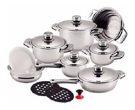 Juego De Ollas Swiss Zurich Acero Inox X18pcs Hogar Cocina