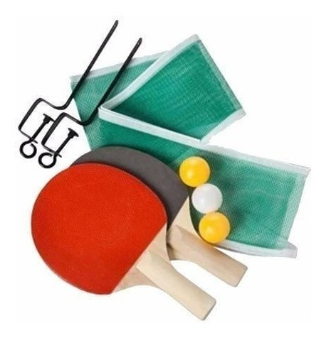 Set De Pin Pon Paletas Pelota Y Red Con Soporte Para La Mesa