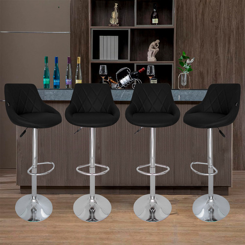 Set 4 Bancos Giratorios Para Barra, Cocina O Bar Gravita