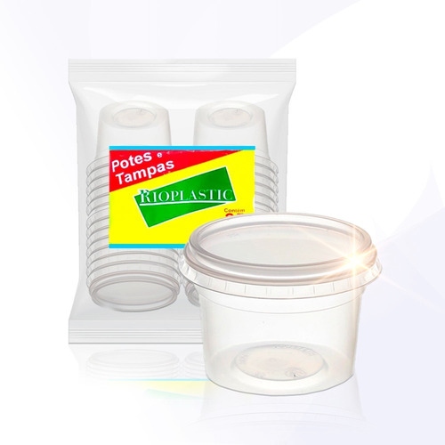 Pote Descartável Redondo C/ Tampa Transparente 380ml - 25un