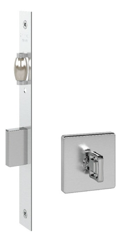 Fechadura Rolete Banheiro Pivotante Pado Inox Escovado 55mm Cor Cinza-escuro