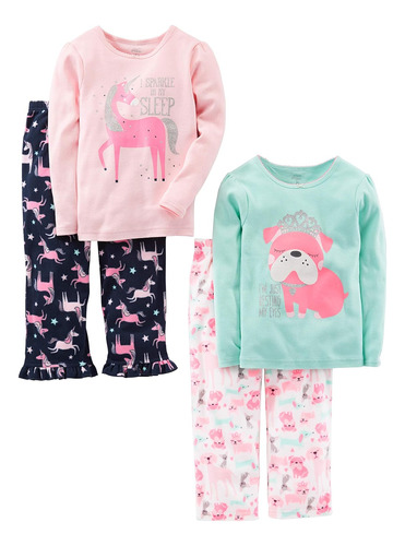 Pijama Simple Joys By Carter's Niña Mono Polar Set 4 Piezas