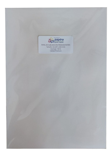Papel Para Sublimación Papira Premium A3 Paquete 100 Hojas Color Blanco