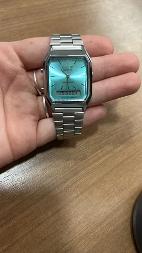 Relógio Casio Aq-230 Prata Azul Piscina Unissex | MercadoLivre