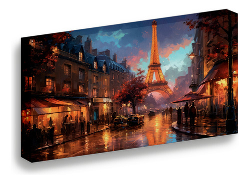 Cuadro Lienzo Canvas Centro Ciudad Torre Eiffel Sala 50*60cm