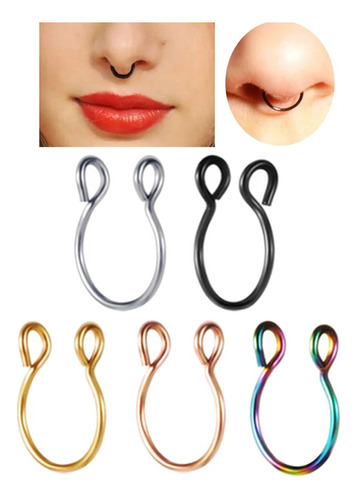 Piercing Septum Falso Argolla Para Nariz Fake Unisex