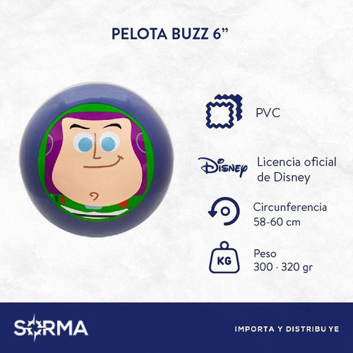 Imagen 2 de 7 de Pelota Goma Toy Story Licencia Oficial Disney