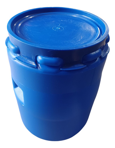 Tacho , Barril , Tambor De 60 Litros Con Tapa Y Suncho Azul
