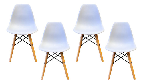 Pack 4 Sillas Eames Dsw Infantil Blanco