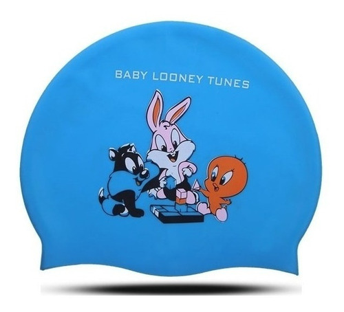 Gorras Natacion Infantil Modelo Baby Looney Tunes Azul Color Azul Talla Unitalla Diseño De La Tela Silicon