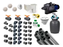 Comprar Kit Instalación Piscina Pileta Caños Llaves 50mm Pvc Gris 24