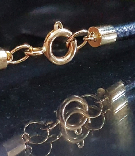 Imagem 4 de 7 de Pedras - Pulseira (3v), Unissex, Couro 3mm, Ouro, Cód380p389
