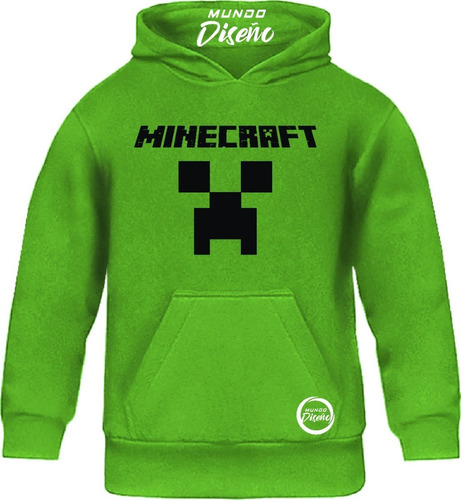 Poleron De Niño Cerrado Con Capucha Minecraft Clásico