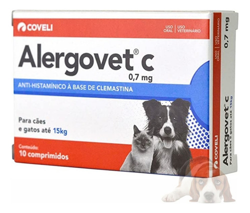 Antialérgico Para Dermatite Canina Alergovet C 0,7mg