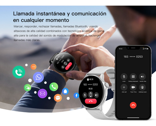 Reloj Inteligente Mujer Hombre Bluetooth Llamada Smartwatch