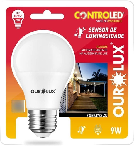 Kit 10 Lampada Led Com Fotocélula Embutida 9w Bivolt Ourolux