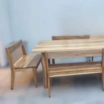 Comprar Juego 2 Bancos Y 6 Sillas Madera Petiribi Quincho Exterior
