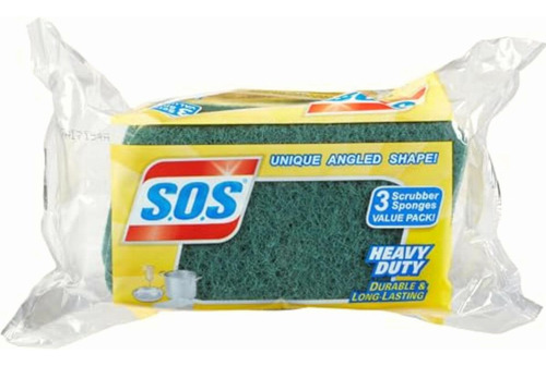S.o.s Heavy Duty Scrubber Sponge, 3 Count (pack Of 8)