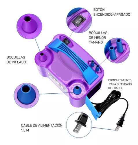 Inflador eléctrico para globos para un uso sencillo. Compresor para globos.