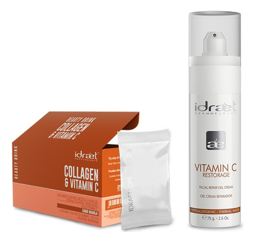 Kit Vitamina C Crema Facial Hidratante + Suplementos Idraet