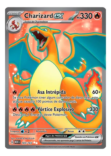 Carta Pokémon Charizard Ex Full Arte Coleção Especial 151 Carta Pokémon Charizard Ex Full Arte Coleção Especial 151