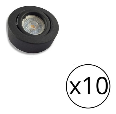 Spot Plafon Aplique Semi Embutido Led Gu10 Redondo Pack X10
