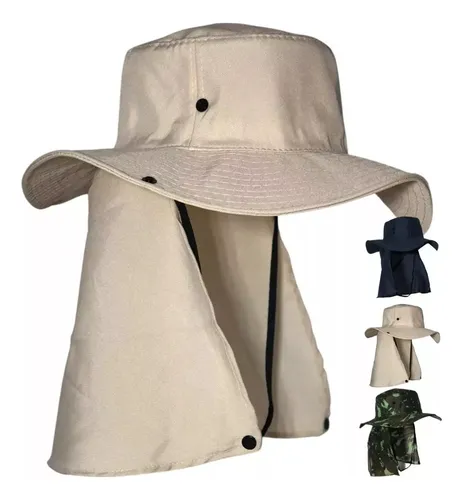 Chapéu Pescador Camping Australiano Proteção Nuca Pescoço Uv