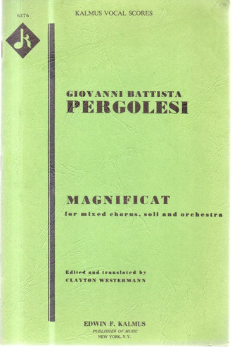 Pergolesi Magnificat Para Coros Mixtoss Solo Partitura