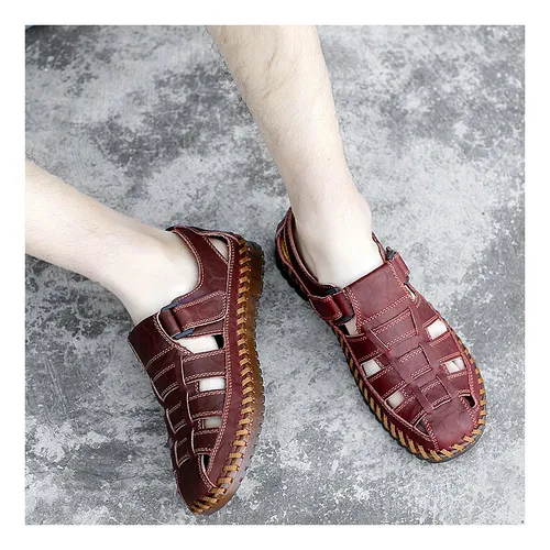Sandalias Masculinas De Cuero Hecho A Mano
