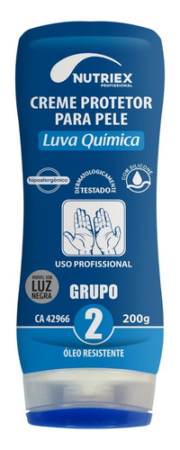Kit 5 Creme Luva Quimica 200g Protetor Grupo 2 Para Mãos Epi