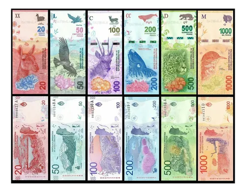comprar Grr-6 Billetes Argentina 20 50 100 200 500 1000 Pesos Fauna!