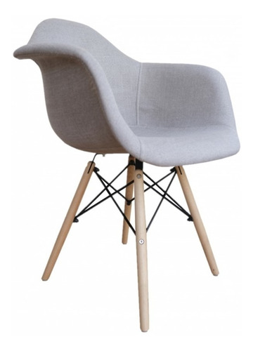 Silla Sillon Eames Tapizado Pvc Con Base De Madera