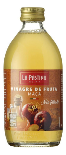 Vinagre Italiano La Pastina Maçã Não Filtrado 500ml (3x)