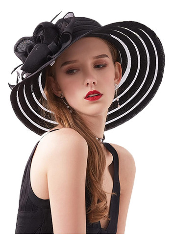 Sombrero Para El Sol Organza Church Derby Para Mujer, Sombre