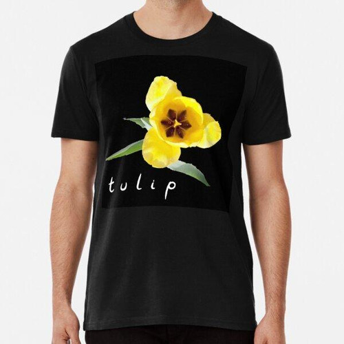 Remera Fotografía De Tulipán Amarillo Abierto Con Tipografía