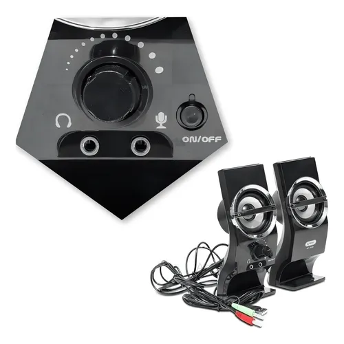 Caixa De Som Mini Auto Falante Notebook Pc Knup Kp-7024 5w Cor Preto 127/220v