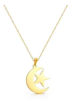 Comprar Collar Para Mujer Luna Creciente Estrella Plata Enchapada 