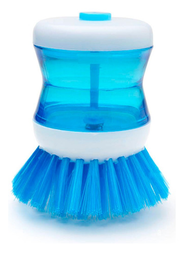 Cepillo Lava Platos Dispenser Jabón Detergente Para Cocina Azul
